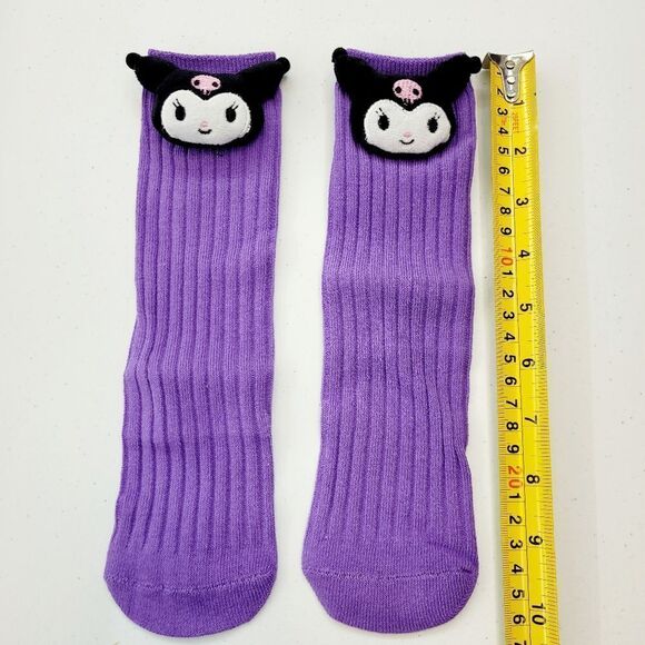 2/$20 Brand New Black/Purple Kuromi Socks Kids #1 - Picture 6 of 6